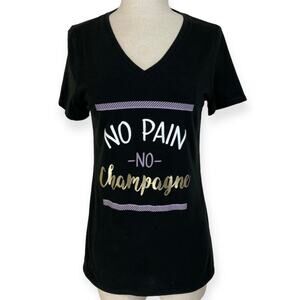 Black short sleeve graphic Tee, Athletic Works women's medium Champagne T-shirt